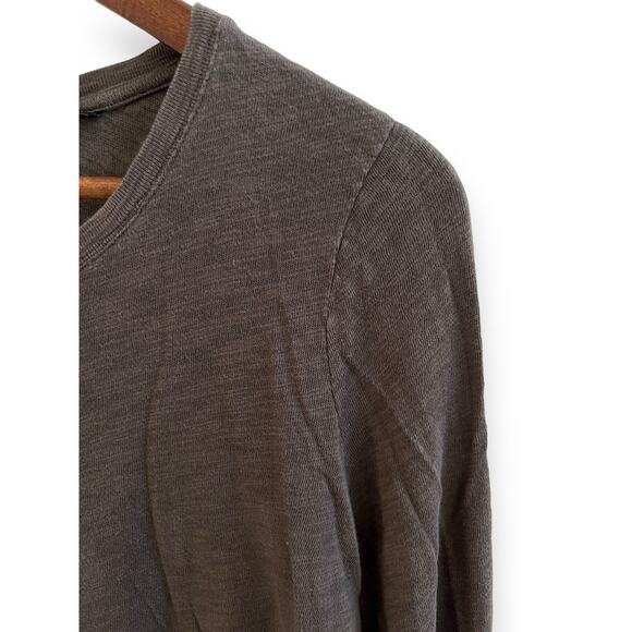 ATM Anthony Thomas Melillo Slub Jersey Long Sleeve Destroyed Tee Brown Small - Picture 5 of 14